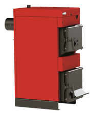 Pachet Centrala pe combustibil solid ​Sunsystem Burnit NWB 30 kW, cos inox, calorifere, boiler termoelectric, vas expansiune, pompa circulare, controller pompa, fitinguri montaj