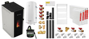 Pachet centrala pe peleti Fornello CALORE COMPACT 25 kW, pompa electronica, vas expansiune, arzator inox, grup de siguranta, kit evacuare 3.5 ml, termostat, aspiratior, boiler 100L, Radiatoare otel si Fitinguri montaj