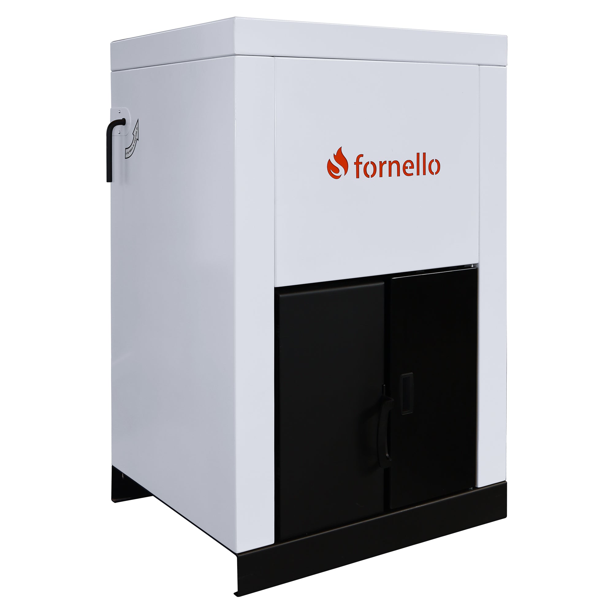 Pachet Centrala pe peleti Fornello Eco Energy 25 kW, complet echipata cu pompa, vas expansiune, automatizare, Calorifere aluminiu Fornello Alvo, Fitinguri, boiler, kit evacuare 3.5 ml, Termostat si Aspirator Cenusa, curatare facila, pana la 200 mp