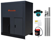 Pachet Centrala pe peleti Fornello Eco Energy 35 kW, echipata cu automatizare, afisaj digital, arzator fonta, curatare mecania a drumurilor de fum, buncar peleti integrat 75 kg, kit evacuare 3.5 ml, termostat ambient si aspirator cenusa