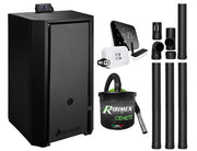 Pachet Centrala pe peleti Fornello EVA B Black 25 KW, pompa circulatie, vas expansiune, Grup siguranta, WI-FI, buncar, tiraj fortat, kit evacuare, termostat Salus IT500, aspiratior, Clasa A++, recomandat pentru 160 mp, Negru