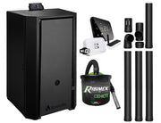 Pachet Centrala pe peleti Fornello EVA B Black 25 KW, pompa circulatie, vas expansiune, Grup siguranta, WI-FI, buncar, tiraj fortat, kit evacuare, termostat Salus IT500, aspiratior, Clasa A++, recomandat pentru 160 mp, Negru