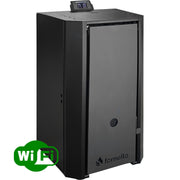 Pachet Centrala pe peleti Fornello EVA B Black 25 KW, pompa circulatie, vas expansiune, WI-FI, buncar, tiraj fortat, kit evacuare 3.5 ml, termostat, aspiratior, boiler 100L, Radiatoare otel si Fitinguri montaj