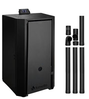Pachet Centrala pe peleti Fornello EVA B Black 25 KW, pompa circulatie, vas expansiune, Grup siguranta, WI-FI, buncar, tiraj fortat, kit evacuare 3.5 ml, Clasa A++, recomandat pentru 160 mp, Negru