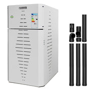 Pachet centrala pe peleti Fornello INCANTO COMPACT 25 kW, pompa electronica, vas expansiune, arzator inox, grup de siguranta, kit evacuare 3.5 ml, sistem de curatare MECANICA a creuzetului si drumurilor de fum, culoare alb