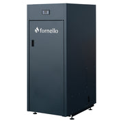 Pachet Centrala pe peleti Fornello King Plus 25 KW, calorifere aluminiu, boiler, termostat, aspirator, kit evacuare, fitinguri, pompa de circulatie, vas de expansiune, supapa de siguranta, automatizare, rezervor pentru peleti 100 kg, creuzet din fonta