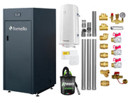Pachet Centrala pe peleti Fornello King Plus 35 KW, boiler, termostat, aspirator, kit evacuare, fitinguri, pompa de circulatie, vas de expansiune, supapa de siguranta, automatizare, rezervor pentru peleti 145 kg, creuzet din fonta, tiraj fortat