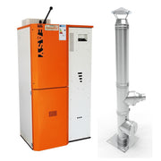 Pachet Centrala pe peleti Fornello Slimpell Easy 40 kw, arzator din inox, pompa de circulatie, tiraj fortat, buncar 88 kg, Ecodesign A+, Cos inox 6 ml 120 mm