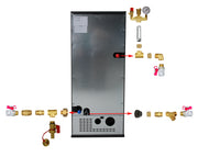 Pachet Centrala pe peleti Fornello Pellet King 30 kw, complet echipata pentru incalzire, pompa circulatie, vas expansiune, automatizare, kit evacuare 3.5 ml, Boiler Termoelectric Fornello 100 l, Termostat SALUS 091FLRF, Aspirator si kit montaj