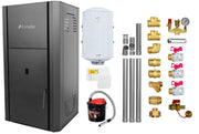 Pachet Centrala pe peleti Fornello Primo Pellet Black 25 kw, complet echipata pentru incalzire, pompa, vas expansiune, automatizare, kit evacuare 3.5 ml, Boiler Termoelectric Fornello 100 l, Termostat Salus 091FLRFV2, Aspirator si kit montaj