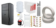 Pachet Centrala pe peleti Fornello Royal B 25 kw, complet echipata pentru incalzire, pompa circulatie, teava hidronix, vas expansiune, automatizare, kit evacuare 3.5 ml, Boiler Termoelectric Fornello 100 l, Termostat Salus 091FLRFV2, Aspirator, Radi