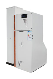 Pachet Centrala termica compacta pe peleti Fornello Rossi Camino Compact Automatic 25 kw, termostat, kit evacuare, pompa de circulatie, vas expansiune, tiraj fortat, curatare automata a arzatorului si a drumurilor de fum, Ecodesign, A+