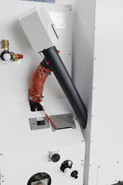 Pachet Centrala termica compacta pe peleti Fornello Rossi Camino Compact Automatic 25 kw, calorifere, boiler, termostat, kit evacuare, fitinguri, pompa de circulatie, vas expansiune, tiraj fortat, curatare automata a arzator si drumuri de fum