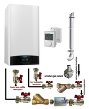 Pachet centrala termica in condensare Ariston Genus One+ 30 EU 30 kW, termostat si pachet instalare centrala termica murala,care contine toti robinetii si filtrele pentru un montaj corespunzator