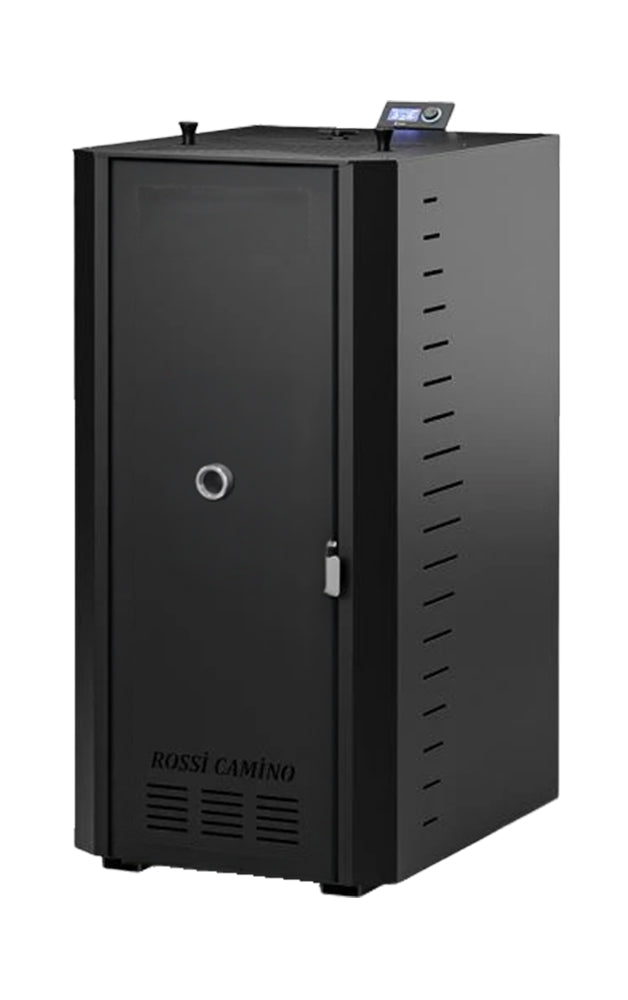 Pachet control de la distanta Centrala termica pe peleti Fornello Rossi B Black 25 kw, pompa de circulatie, vas expansiune, tiraj fortat, Ecodesign, A+, Boiler Termoelectric Fornello 100 l, Termostat Salus IT500, Aspirator si Kit evacuare 3.5 ml