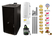 Pachet Centrala termica pe peleti Fornello Rossi B Black 25 kw, pompa de circulatie, vas expansiune, tiraj fortat, Ecodesign, A+, Boiler Termoelectric Fornello 100 l, Termostat Salus 091FLRFV2, Aspirator, Kit evacuare 3.5 ml si Fitinguri montaj