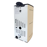 Pachet complet pentru incalzire Semineu (soba) pe peleti cu tiraj fortat Fornello Stela 10 KW, include ventilator aer cald, aprindere electrica, telecomanda, recomandat pentru 100 mp, Ivory, aspirator de cenusa si kit de evacuare 3,5 metri