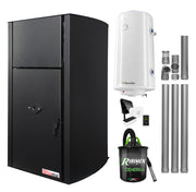 Pachet control de la distanta, Centrala pe peleti Fornello Fiama Confort B 25 kw, complet echipata pentru incalzire, Pompa, Vas expansiune, Automatizare, Boiler 100 litri, Termostat Salus IT 500, Aspirator Cenusa si Kit evacuare 3.5 ml