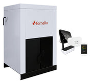Pachet control de la distanta Centrala pe peleti Fornello Eco Energy 25 kW, complet echipata pentru incalzire, pompa circulatie, vas expansiune, automatizare, buncar peleti 45 kg, tiraj fortat, aprindere automata, curatare facila, pana la 200 mp