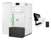 Pachet control de la distanta Centrala termica automata pe peleti Fornello Lidya Compact Prestige 25 kw,pompa Grundfos, vas, manometru, supapa, arzator inox, curatare automata arzator / schimbator de caldura si termostat Wi-Fi Salus IT 500