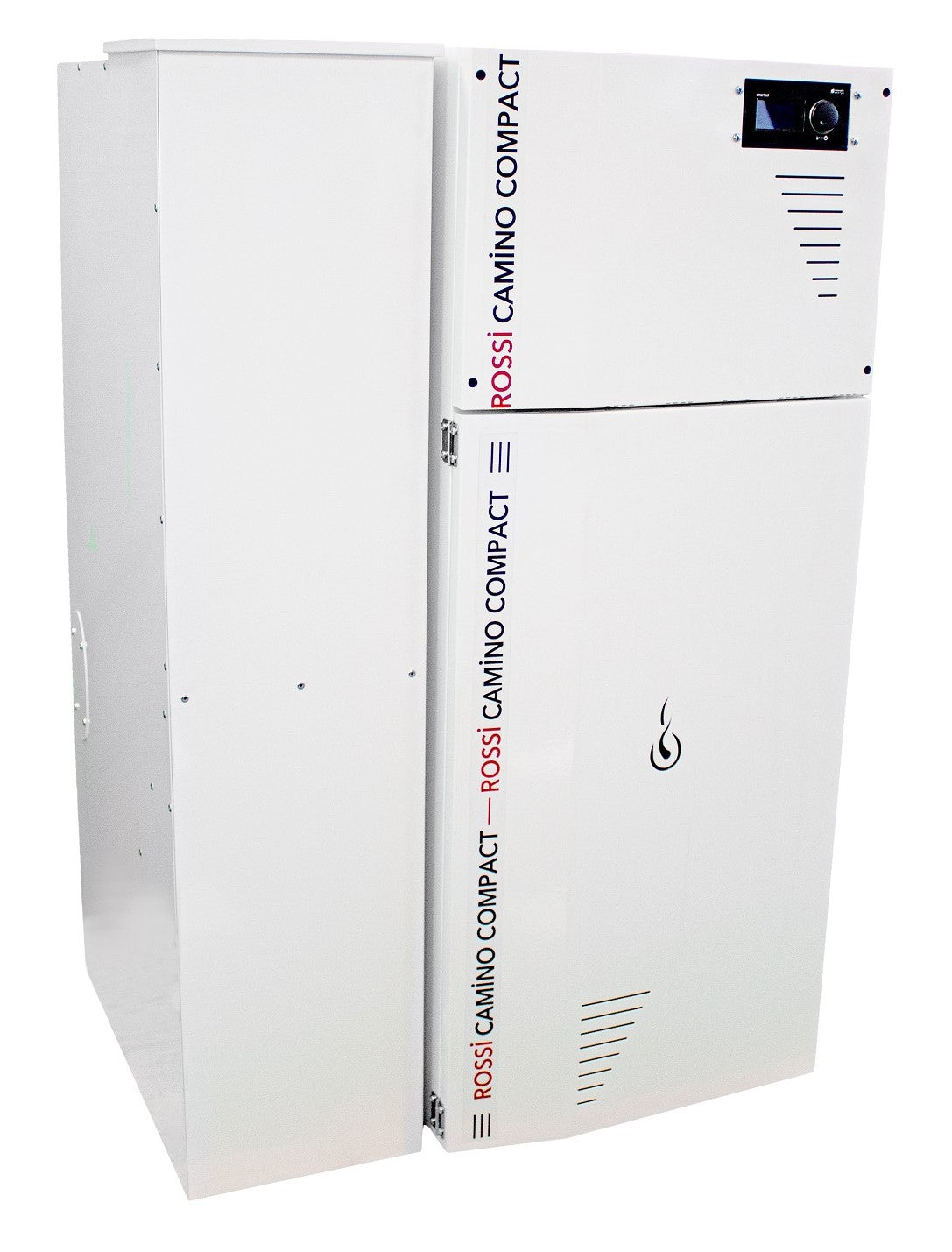 Pachet control de la distanta Centrala termica compacta pe peleti Fornello Rossi Camino Compact 35 kw, pompa, vas expansiune, tiraj fortat, cu rezervor 153 l, arzator inox si termostat Wi-Fi Salus IT 500