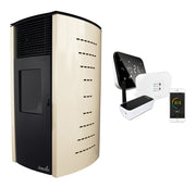 Pachet control de la distanta Semineu soba pe peleti cu aer cald Fornello Stela 10 kW si termostat Wi-Fi Salus IT 500