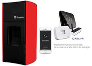 Pachet control de la distanta Termosemineu centrala peleti Fiama Red 25 kw, pompa, vas expansiune, automatizare, telecomanda, buncar peleti 30 kg, tiraj fortat, culoare alb si termostat Wi-Fi Salus IT 500