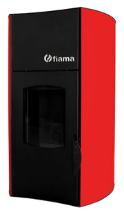 Pachet control de la distanta Termosemineu centrala peleti Fiama Red 25 kw, pompa, vas expansiune, automatizare, telecomanda, buncar peleti 30 kg, tiraj fortat, culoare alb si termostat Wi-Fi Salus IT 500