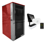 Pachet control de la distanta Termosemineu Fornello Primo Truva 25 kW Bordeaux,pompa,vas de expansiune, supapa de siguranta, sistem de curatare MECANICA creuzet si termostat Wi-Fi Salus IT 500