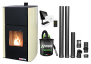 Pachet control de la distanta, Termosemineu pe peleti Fornello Fiama Confort 12 kw, complet echipat pentru incalzire, Pompa, Vas expansiune, Automatizare, Termostat ambiental Salus IT 500, Aspirator Cenusa si Kit evacuare 2.5 ml