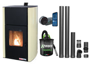 Pachet control de la distanta, Termosemineu pe peleti Fornello Fiama Confort 18 kw, complet echipat pentru incalzire, Pompa, Vas expansiune, Automatizare, Termostat ambiental Salus IT 800, Aspirator Cenusa si Kit evacuare 2.5 ml