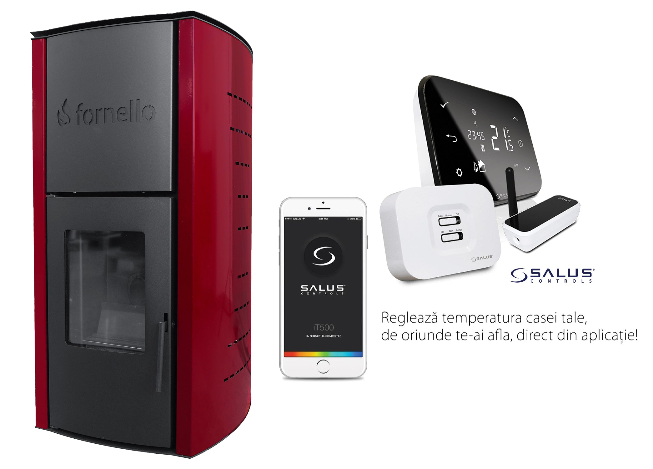 Pachet control de la distanta Termosemineu pe peleti Fornello Royal