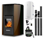 Pachet control de la distanta Termosemineu pe peleti Burnit Advant Novation Brown 25 kw, echipata cu pompa de circulatie, vas de expansiune, automatizare, Boiler, Termostat, Aspirator Cenusa si Kit evacuare 3.5 ml
