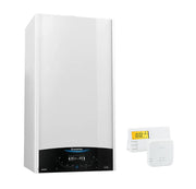 Pachet economic centrala termica in condensare Ariston Genus One+ 24 EU 24 kW, kit evacuare gaze arse Ariston si Termostat Radio Comanda Salus 091FLRFV2 incluse