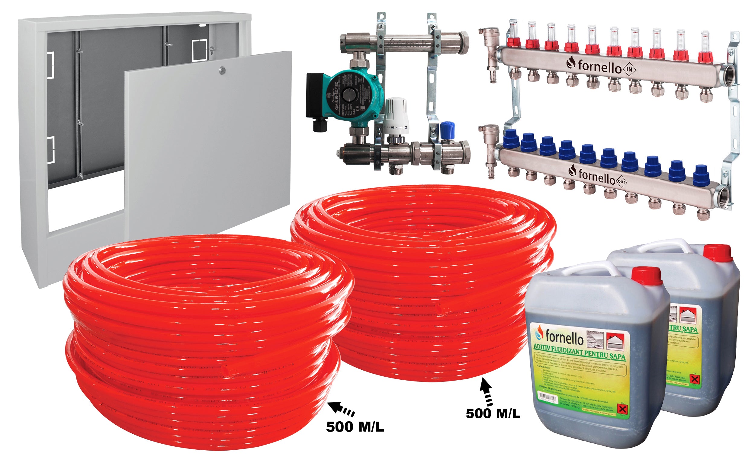 Pachet incalzire prin pardoseala, Fornello, 100 mp