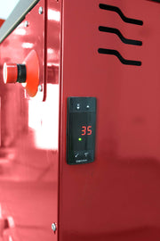 Pachet incalzire si apa calda 2 camere Centrala pe lemne FORNELLO SAUNA RED 30 kw echipata cu pompa de circulare, cos inox, boiler termoelectric 100l, vas expansiune, kit montaj si calorifere