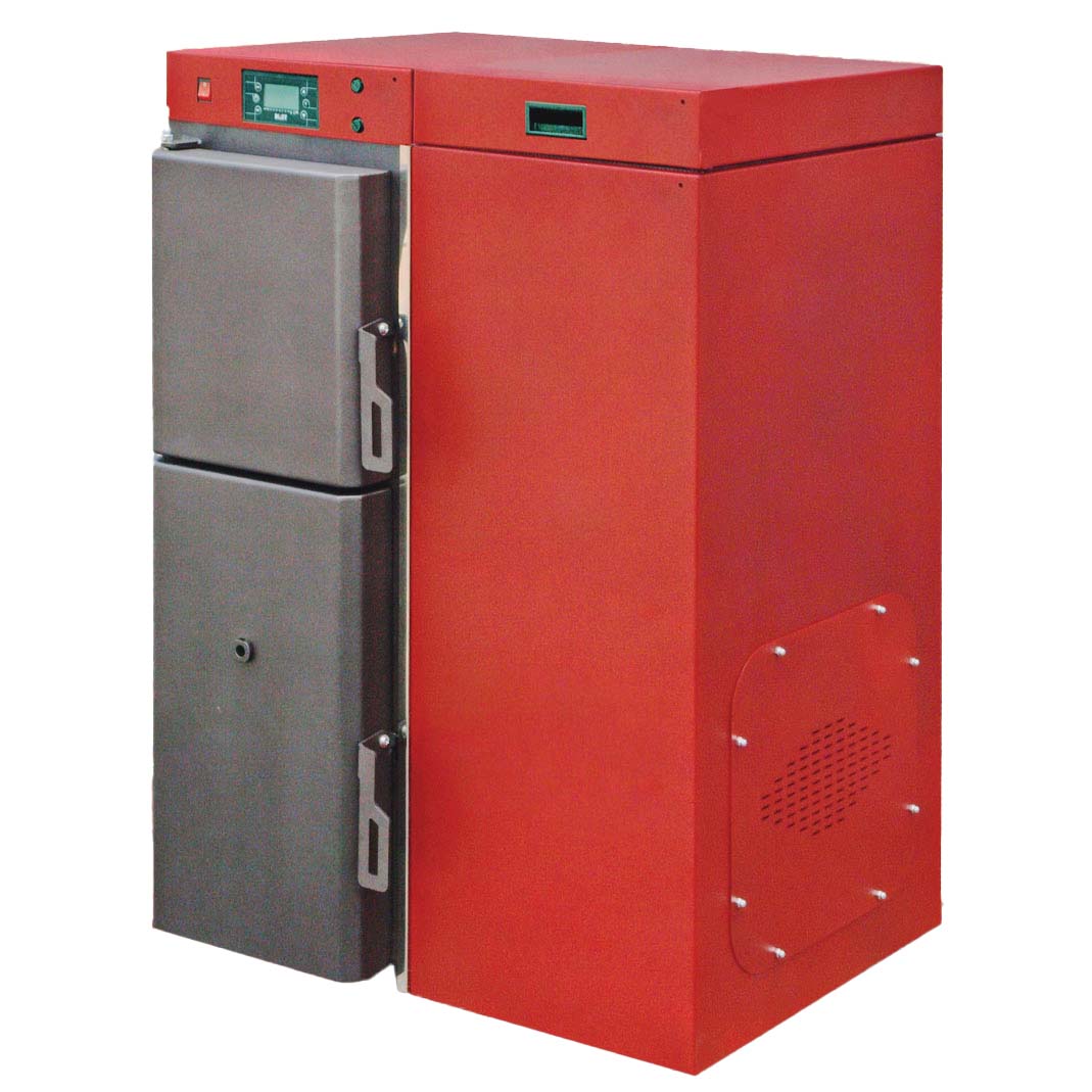 Pachet incalzire si apa calda pentru 4 camere, Centrala mixta lemn si peleti, Fornello Tera 28 KW, aprindere electrica peleti, buncar 95 kg, Boiler Termoelectric Fornello 100 l, Pompa, Vas exp 50 l, termostat si calorifere