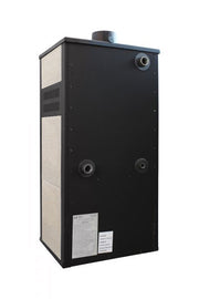 Pachet incalzire si apa calda pentru 2 camere Termosemineu pe lemne, brichete si carbune Fornello Roma E, Ivory, 22 kW, 49x45x103 cm, boiler termoelectric 100l, vas expansiune, pompa circulatie, kit evacuare, calorifere si kit montaj