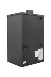 Pachet incalzire si apa calda pentru 2 camere Termosemineu pe lemne, brichete si carbune Fornello Padova E, 19.4 kW, 510x500x910 mm, cos inox, boiler termoelectric 80l, vas expansiune, pompa circulare, calorifere si kit montaj