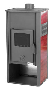 Pachet incalzire si apa calda pentru 2 camere Termosemineu pe lemne, brichete si carbune Fornello Roma E, 22 kW, 49x45x103 cm, teava PPR cu fitinguri, boiler termoelectric 100l, vas expansiune, pompa circulatie, kit evacuare, calorifere si kit montaj