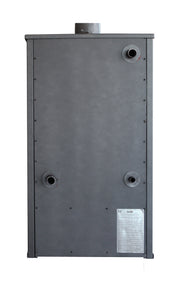 Pachet incalzire si apa calda pentru 3 camere Termosemineu pe lemne, brichete si carbune Fornello MILANO E, 24 KW, cuptor, Ivory, 580x560x1060 mm, boiler termoelectric 100l, vas expansiune, pompa circulatie, calorifere, kit evacuare si kit montaj