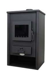 Pachet incalzire si apa calda pentru 3 camere Termosemineu pe lemne, brichete si carbune Fornello PADOVA E, 19.4 kW, 510x500x910 mm, boiler termoelectric 80l, vas expansiune, pompa circulare, calorifere, kit evacuare si kit montaj