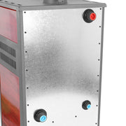 Pachet incalzire si apa calda pentru 3 camere Termosemineu pe lemne, brichete si carbune Fornello Roma E, Bordeaux, 22 kW, 49x45x103 cm, teava PPR si fitinguri, boiler termoelectric 100l, vas expansiune, pompa circulatie, kit evacuare, calorifere si