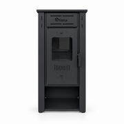 Pachet incalzire si apa calda pentru 3 camere Termosemineu pe lemne, brichete si carbune  FIAMA AMBASADOR, Ivory, 24,5 kW, boiler termoelectric 100l, vas expansiune, pompa circulatie, kit evacuare, calorifere si kit montaj