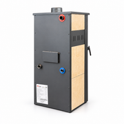 Pachet incalzire si apa calda Termosemineu pe lemne, brichete si carbune FIAMA AMBASADOR, Ivory, 24.5 kW, calorifere aluminiu Fornello Alvo, teava PPR si fitinguri, boiler termoelectric 100l, vas expansiune, pompa circulatie, kit evacuare kit montaj