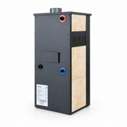 Pachet incalzire si apa calda Termosemineu pe lemne, brichete si carbune  FIAMA AMBASADOR, Ivory, 24.5 kW, calorifere aluminiu Fornello Alvo, boiler termoelectric 100l, vas expansiune, pompa circulatie, kit evacuare kit montaj