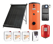 Pachet Panou Solar Ferroli ECOTUBE NEW 20 TUBURI vidate heatpipe, Boiler cu 2 serpentine 150 litri, grup circulatie fortata IDRO 12S EASY, Panou comanda ECOTRONIC PRO, Vas Expansiune si Antigel Solar