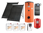 Pachet Panou Solar Ferroli ECOTUBE NEW 2x25 TUBURI vidate heatpipe, Boiler cu 2 serpentine 500 litri, grup circulatie fortata IDRO 12S EASY, Panou comanda ECOTRONIC PRO, Vas Expansiune si Antigel Solar