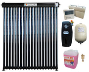 Pachet Panou solar presurizat cu tuburi vidate Heat Pipe Fornello 20 tuburi, destinat producerii de apa calda menajera, controller, vas expansiune, grup pompare, aerisitor 1/2, antigel