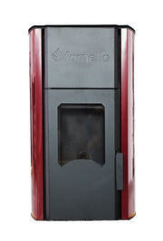 Pachet control de la distanta Termosemineu centrala peleti Fornello Royal Bordeaux 25 kw, complet echipat pentru incalzire, pompa, vas expansiune, automatizare, telecomanda, buncar peleti tiraj fortat si termostat Wi-Fi Salus IT 500